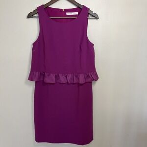 Trina Turk Tieges Ruffle Overlay Popover Dress Amethyst Purple Sz ~4 Retail $288